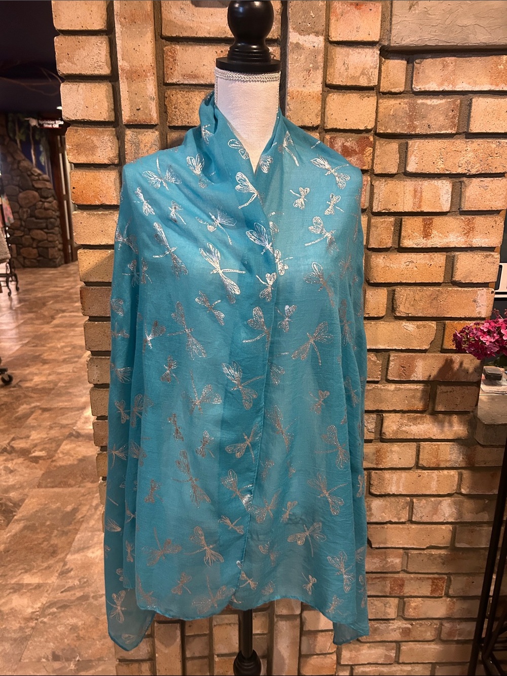 NWT Turquoise Dragonfly Scarf One Size